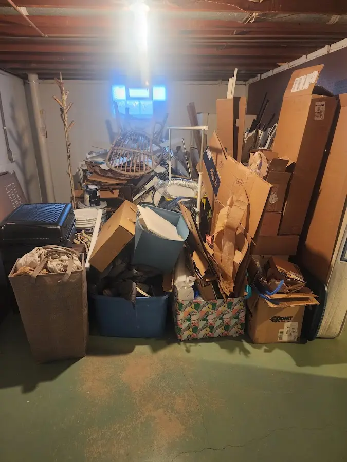 Roll-off dumpster container at job site for 6 Yard Dumpster Rental in Tuckahoe